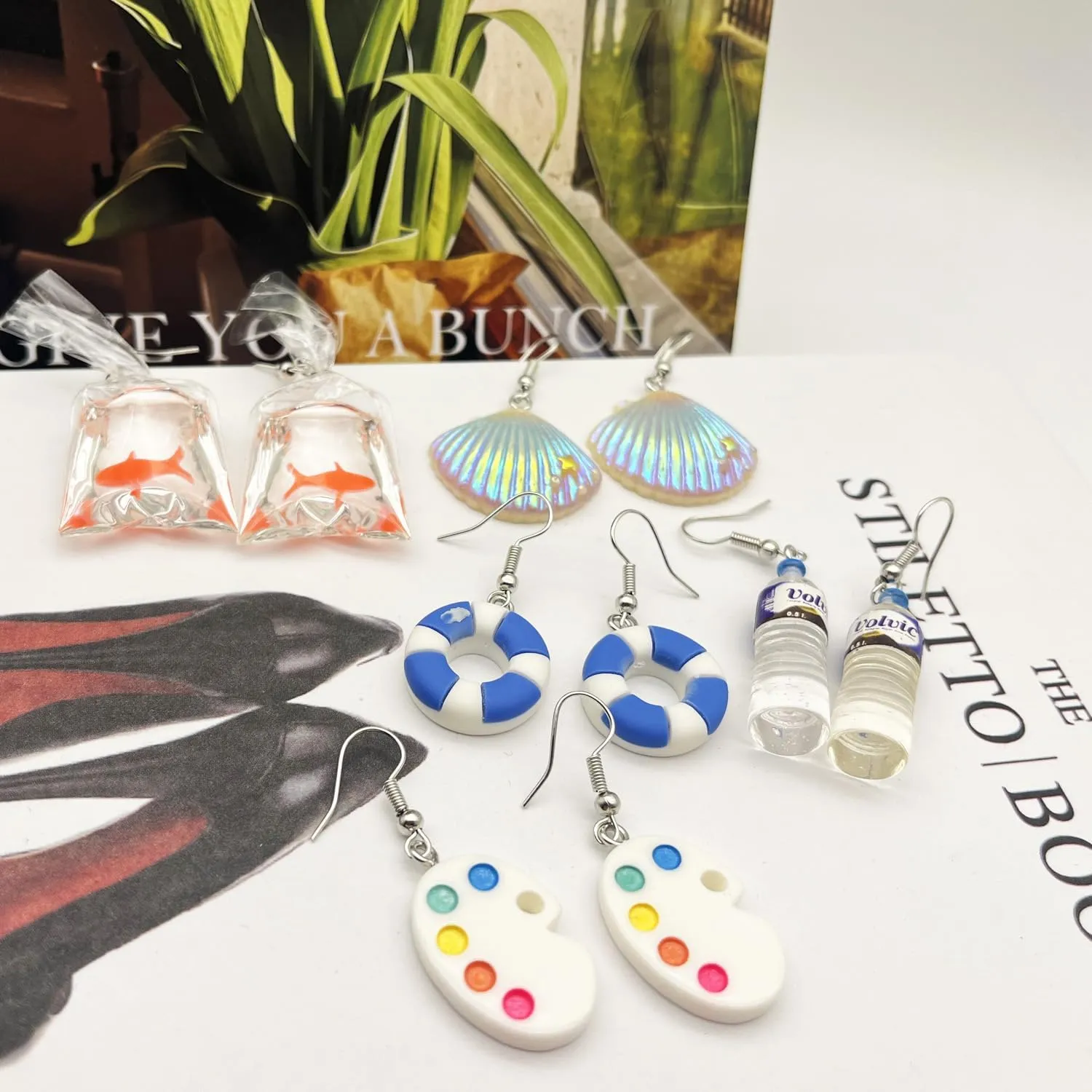 28/30 Pairs Funny Weird Cute Earrings Earrings (Or Clips) for Women Including Kawaii Fun Unique Cool Quirky Animal Food Fruit Duck Mushroon Flowers Bear Summer Shell Aesthetic Earrings For Women