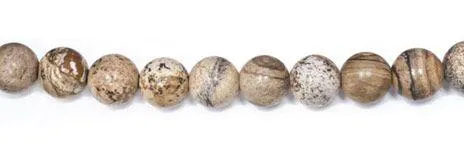 8mm Picture Jasper Round with 2.5mm Hole (aprox 26)