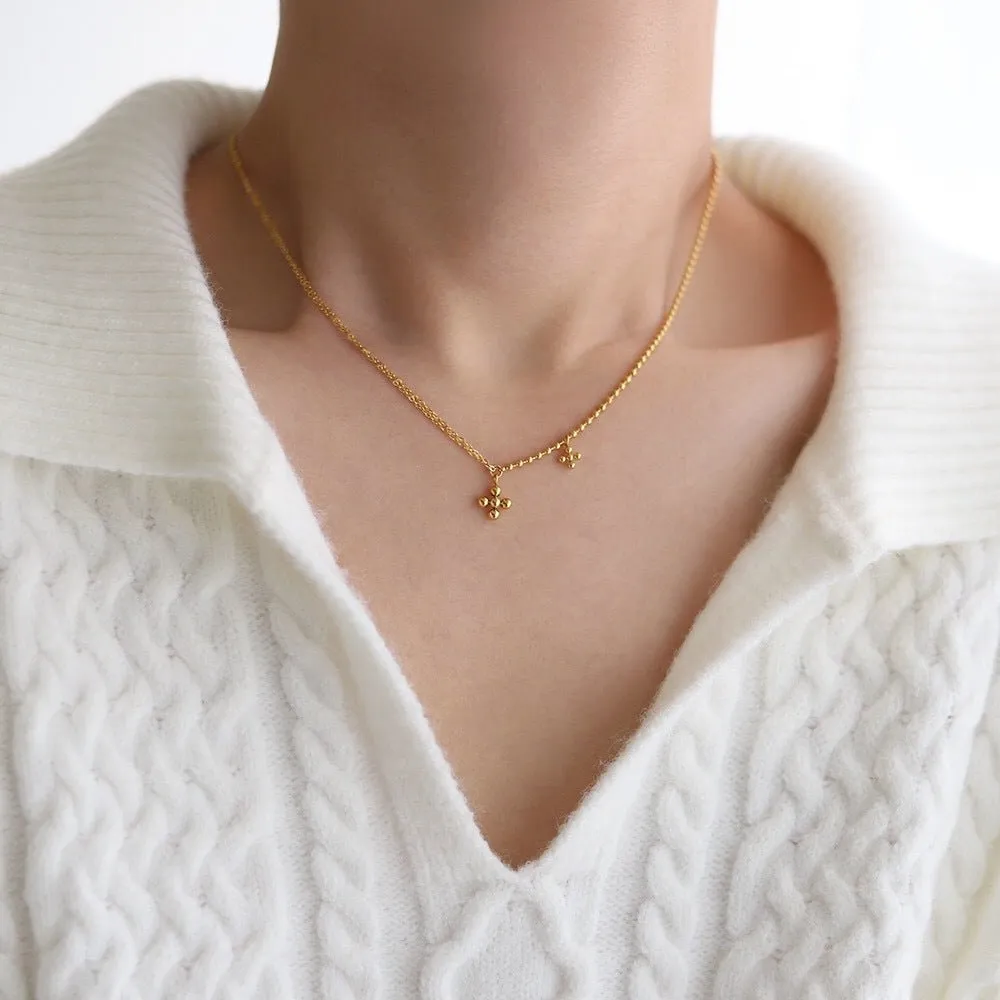 ANNA STAINLESS STEEL CROSS NECKLACE