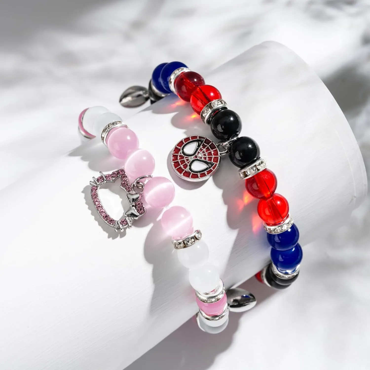 Bracelet Superhero Energy Stone Beaded Bracelet for Teen Girls Boys Man, Christmas Birthday Gifts Ideas Inspirational Charm Bracelets Jewelry for Son Daughter Friends