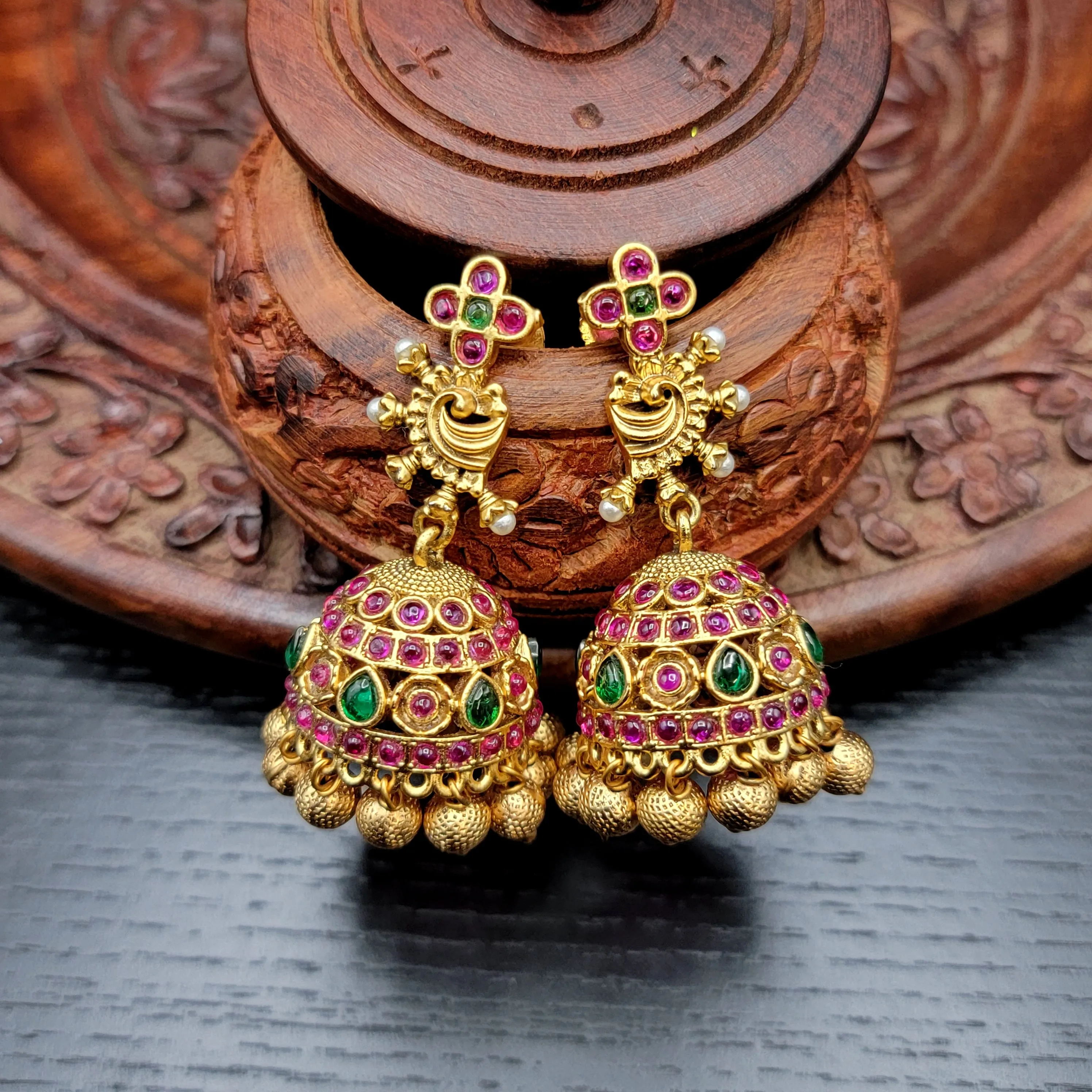 Brass Naakshi Peacock Kante Hasili Krishna Necklace Set