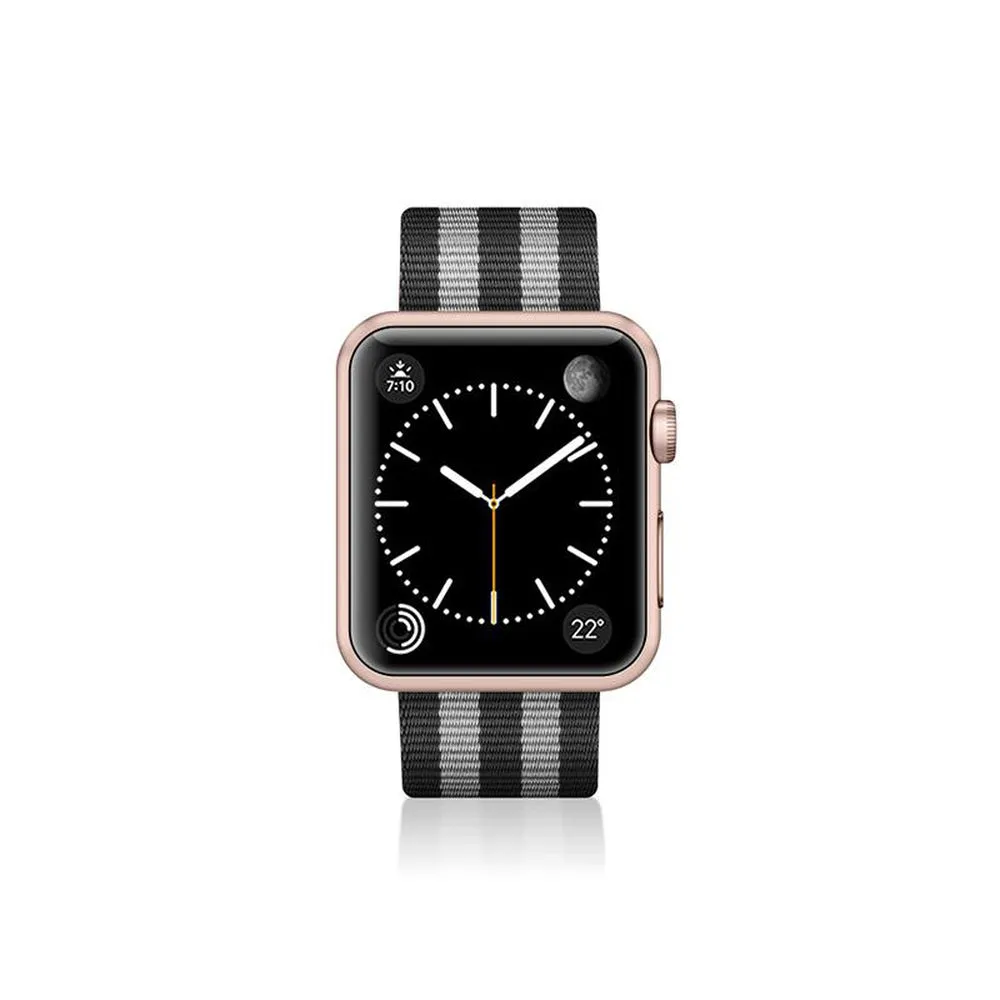 CASETIFY Apple Watch Band Nylon Fabric All Series 38-41mm Black Stripes  (Apple Watch sold separately)