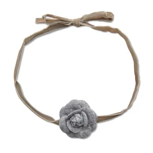 CHARCOAL PAYTON FLOWER RIBBON CHOKER