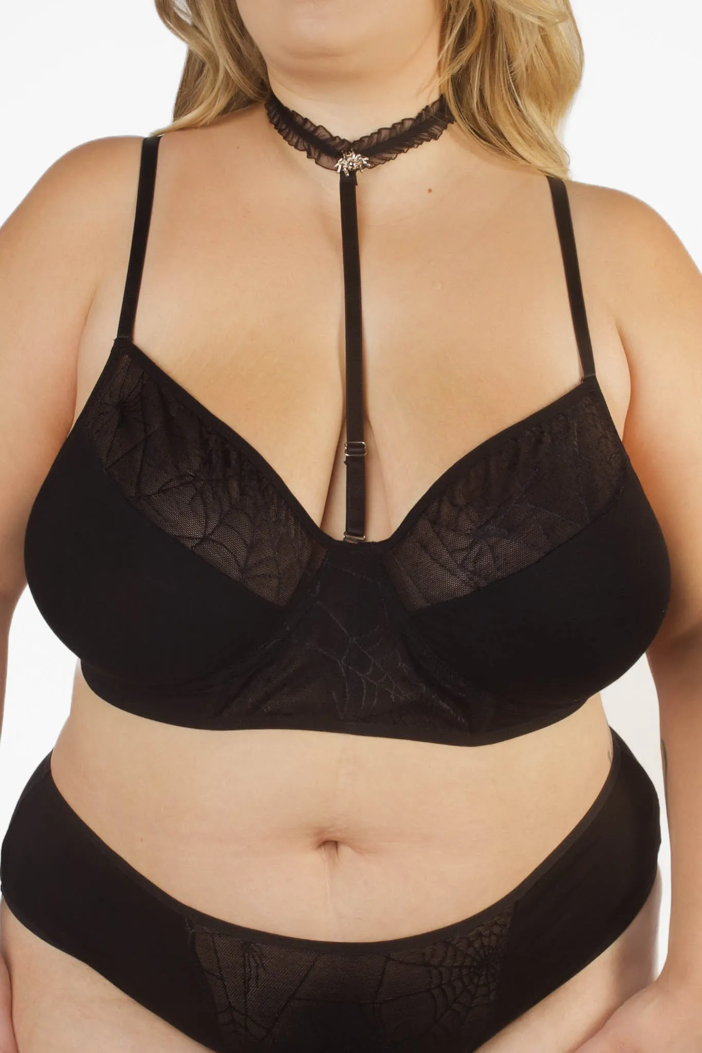 Fantasy Goth Cobweb Choker Bra
