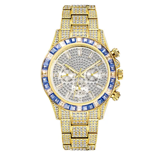 Fashion Full Diamond Luxury Ice Out Quartz Watch