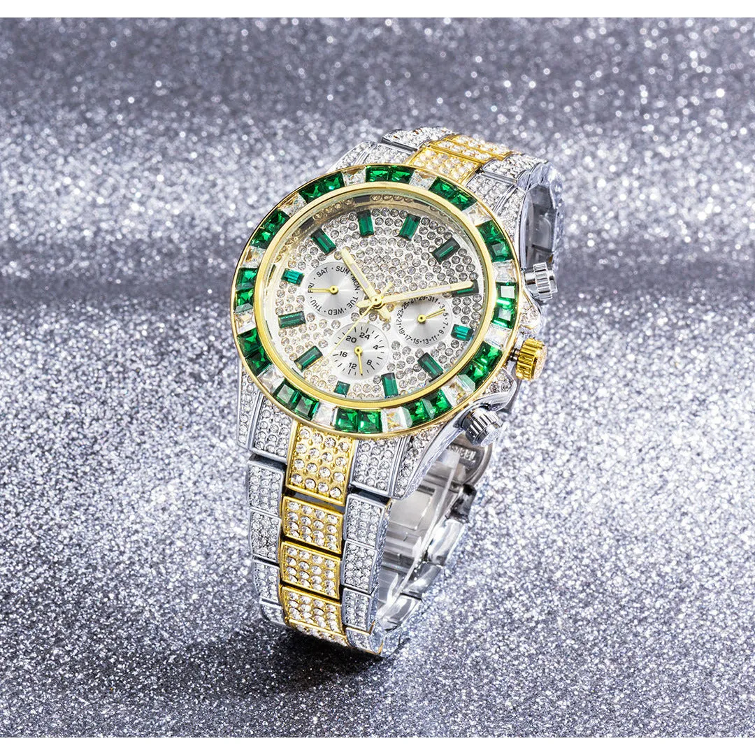 Fashion Full Diamond Luxury Ice Out Quartz Watch