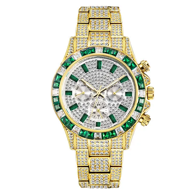 Fashion Full Diamond Luxury Ice Out Quartz Watch