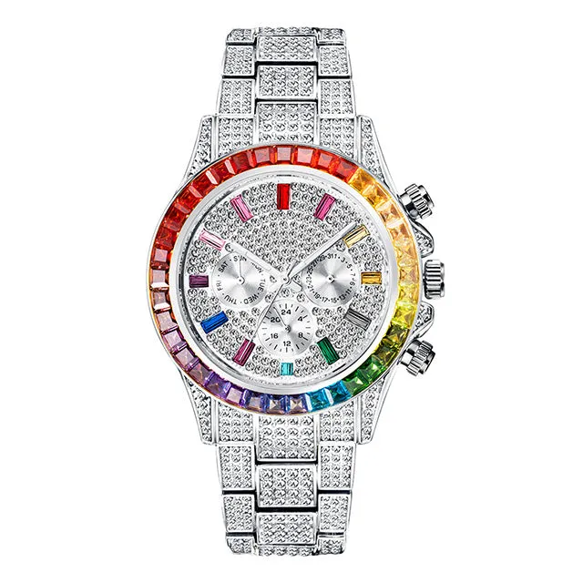 Fashion Full Diamond Luxury Ice Out Quartz Watch