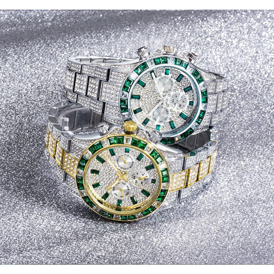 Fashion Full Diamond Luxury Ice Out Quartz Watch