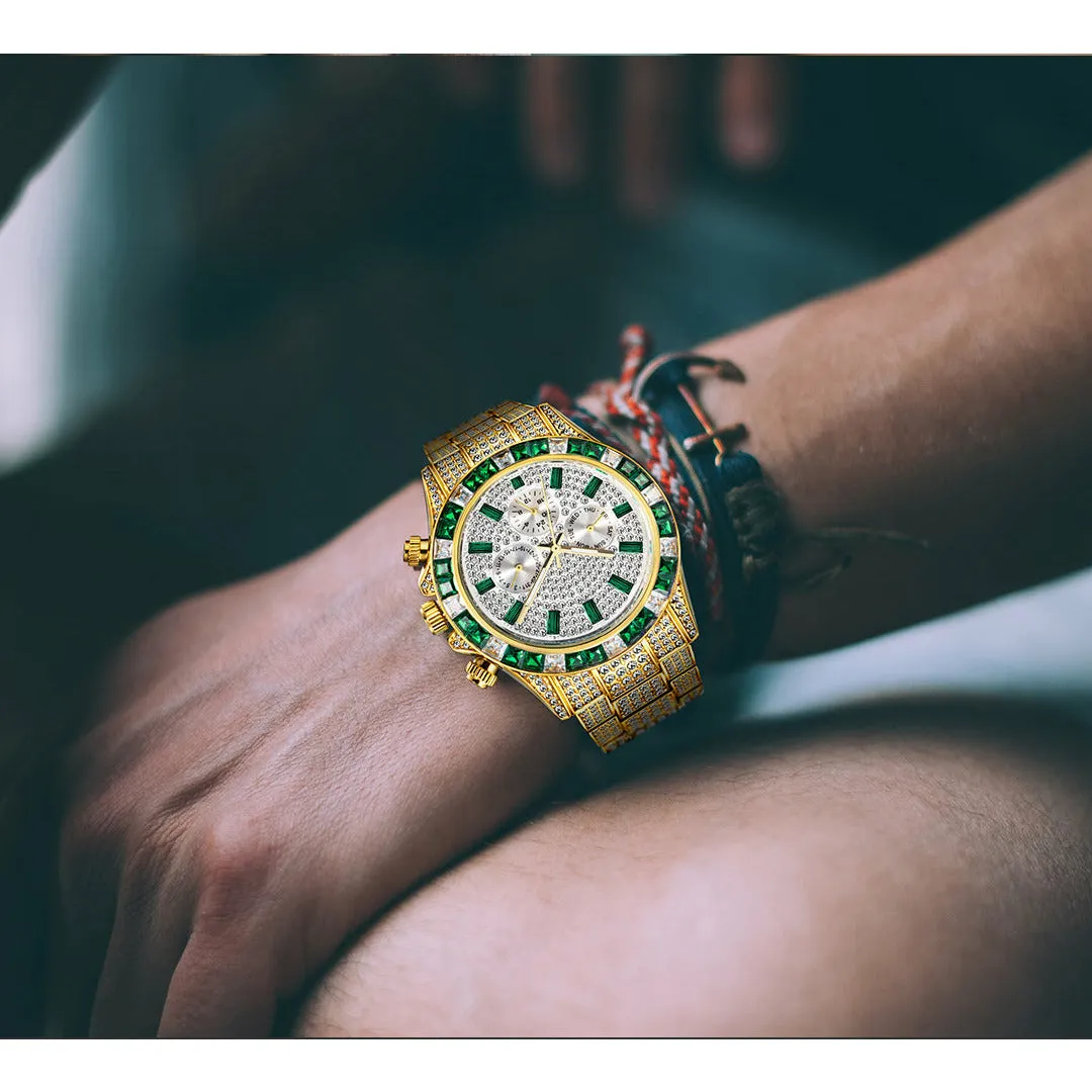 Fashion Full Diamond Luxury Ice Out Quartz Watch