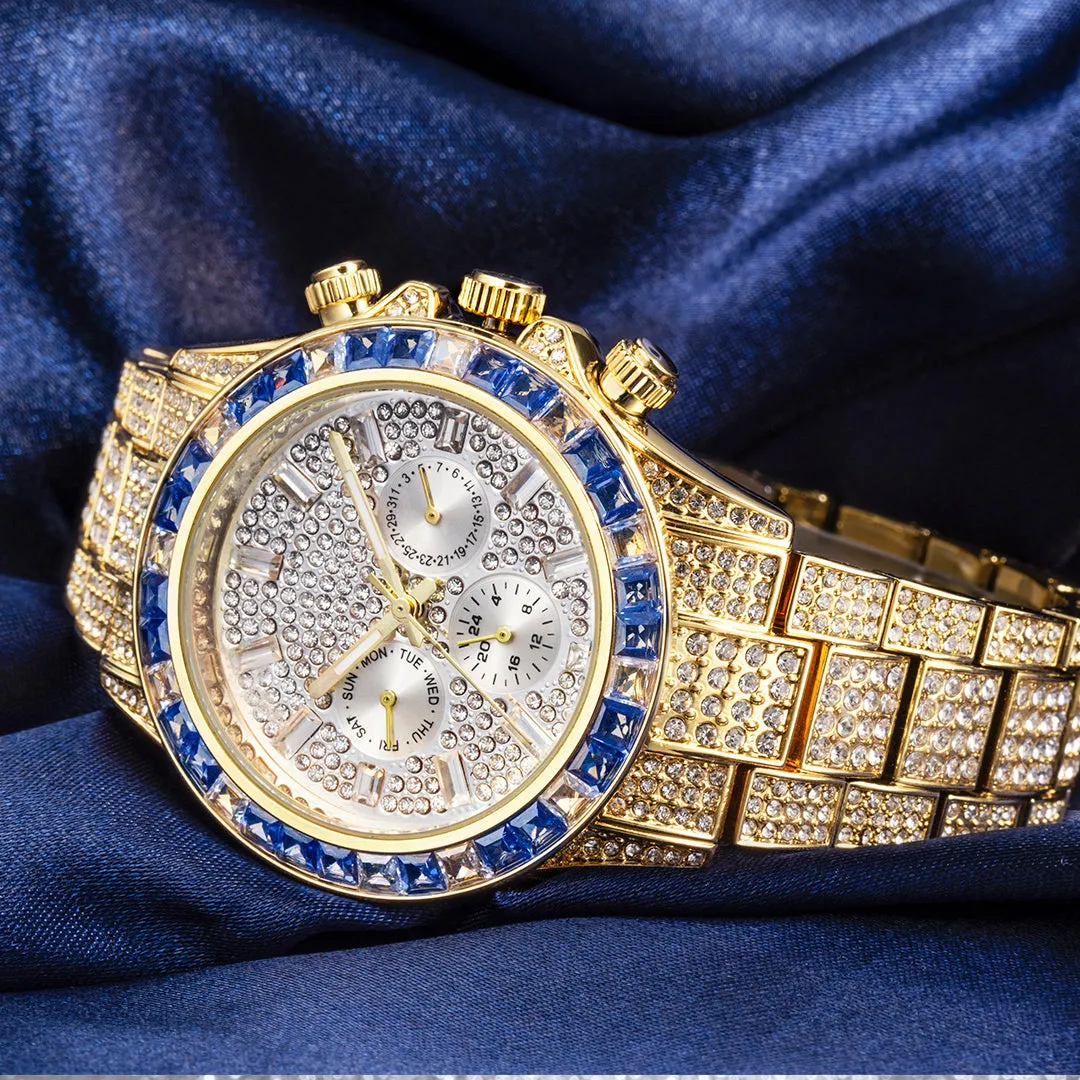Fashion Full Diamond Luxury Ice Out Quartz Watch