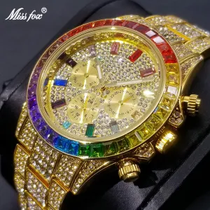 Fashion Full Diamond Luxury Ice Out Quartz Watch