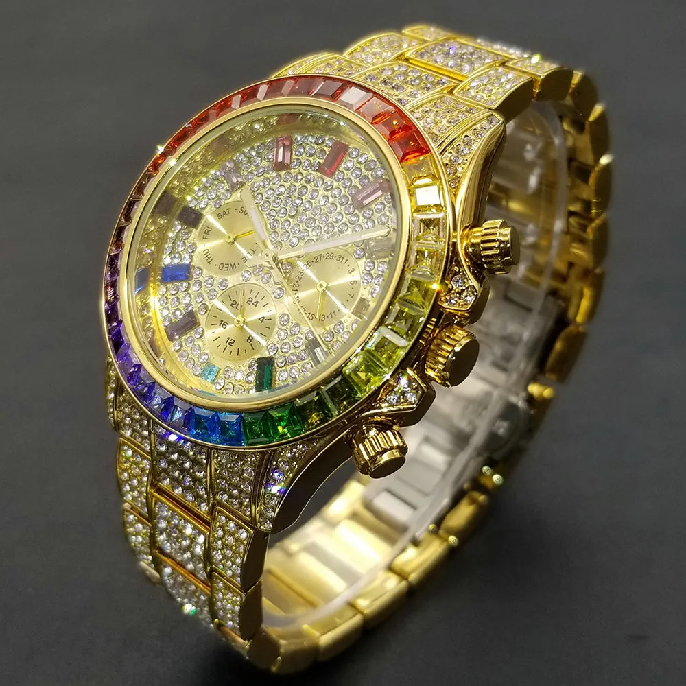Fashion Full Diamond Luxury Ice Out Quartz Watch