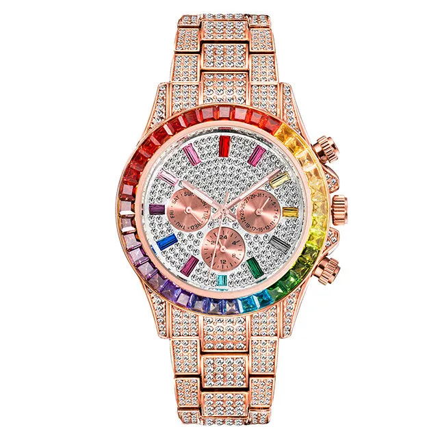Fashion Full Diamond Luxury Ice Out Quartz Watch