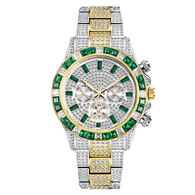Fashion Full Diamond Luxury Ice Out Quartz Watch