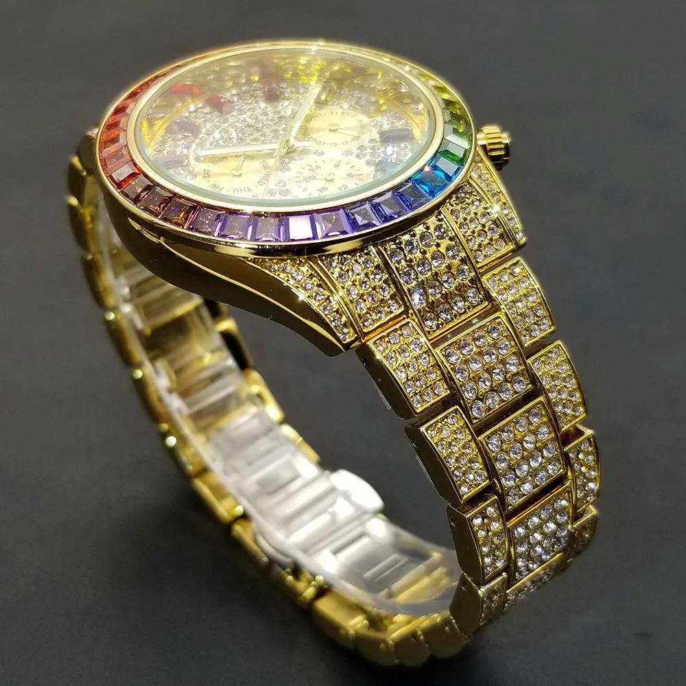 Fashion Full Diamond Luxury Ice Out Quartz Watch