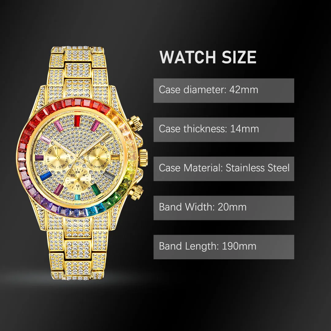 Fashion Full Diamond Luxury Ice Out Quartz Watch