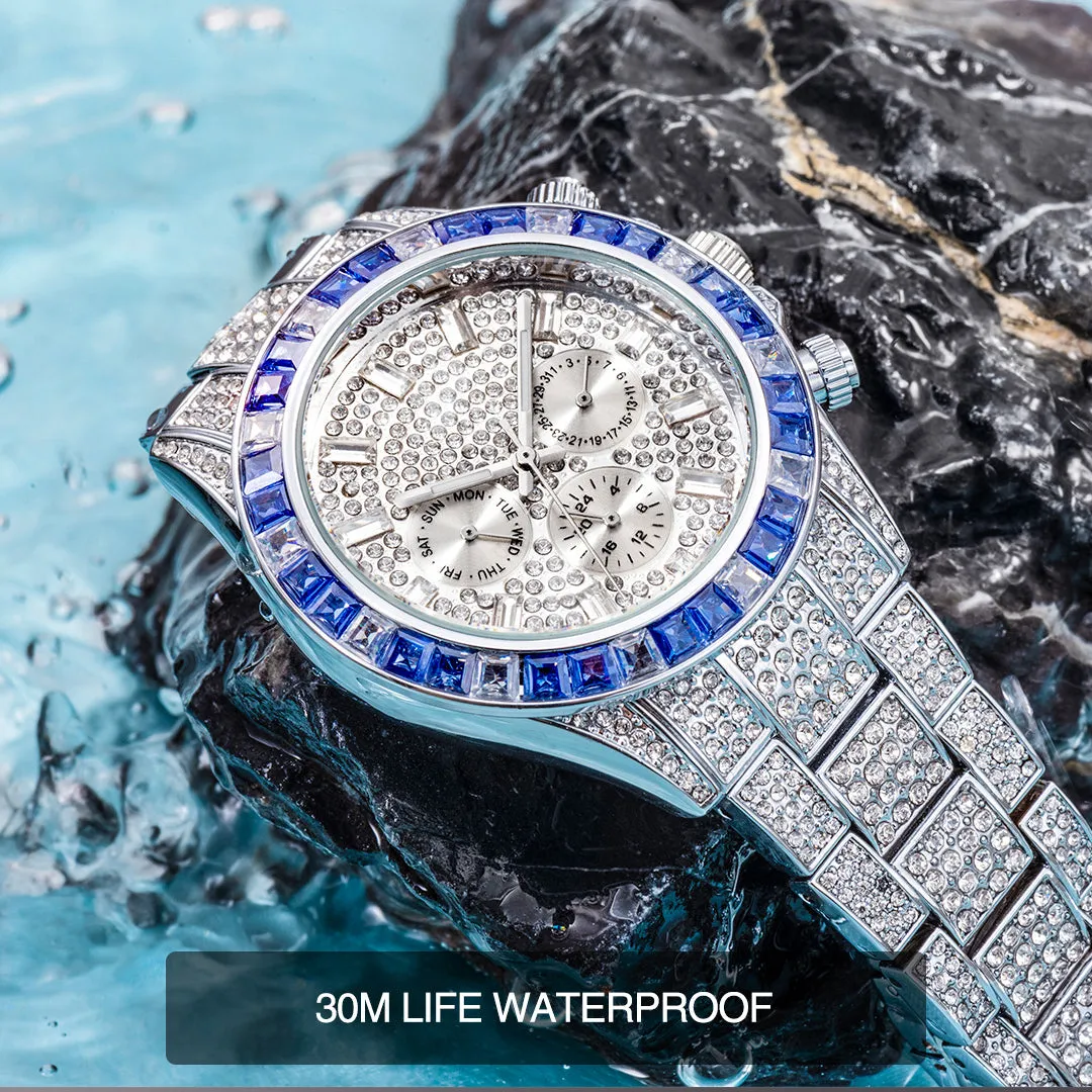 Fashion Full Diamond Luxury Ice Out Quartz Watch