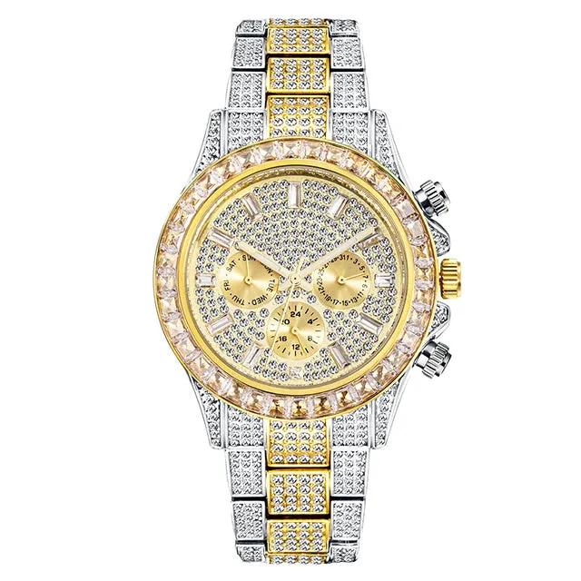Fashion Full Diamond Luxury Ice Out Quartz Watch