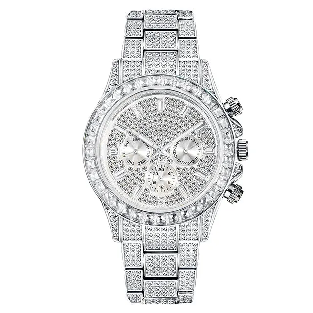 Fashion Full Diamond Luxury Ice Out Quartz Watch