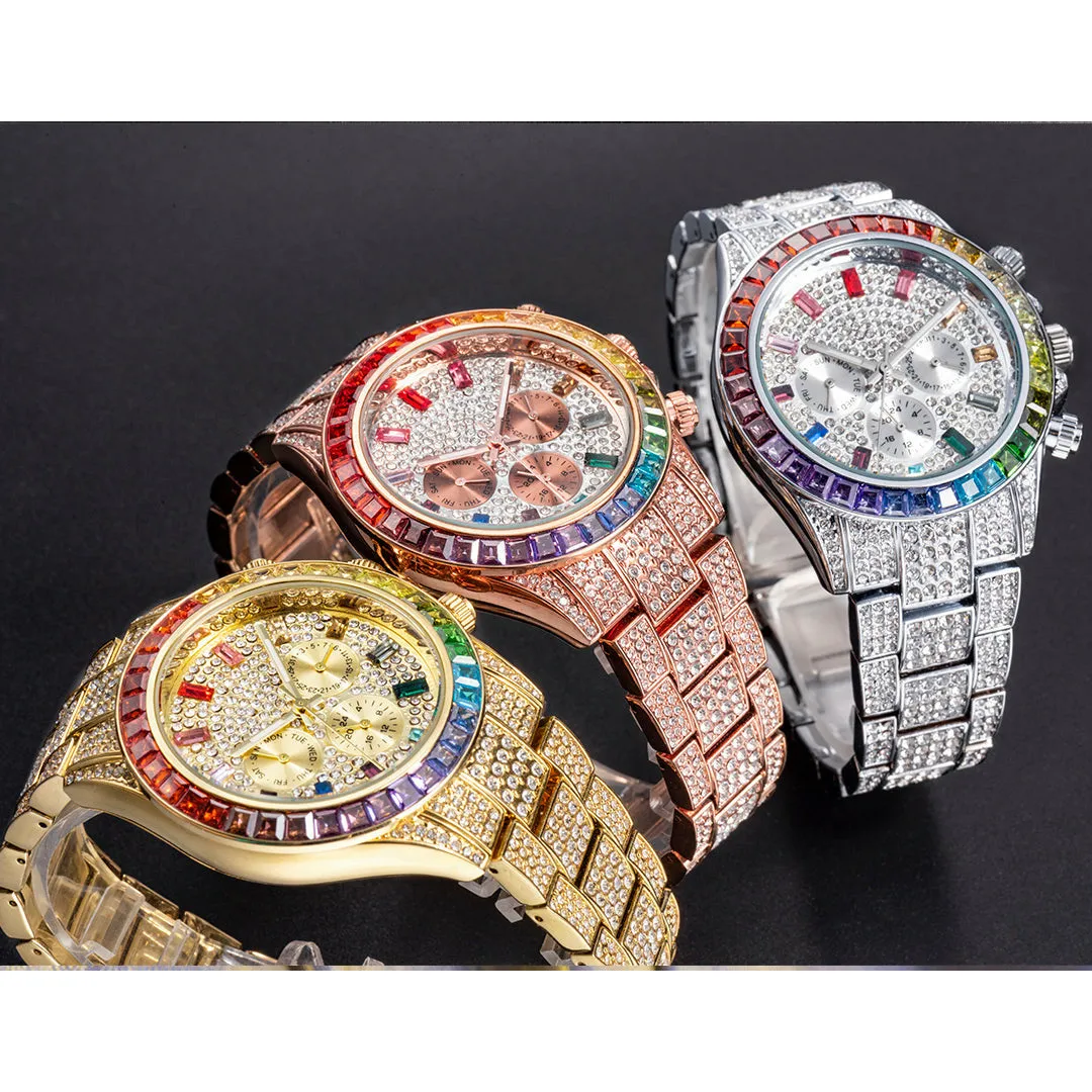 Fashion Full Diamond Luxury Ice Out Quartz Watch