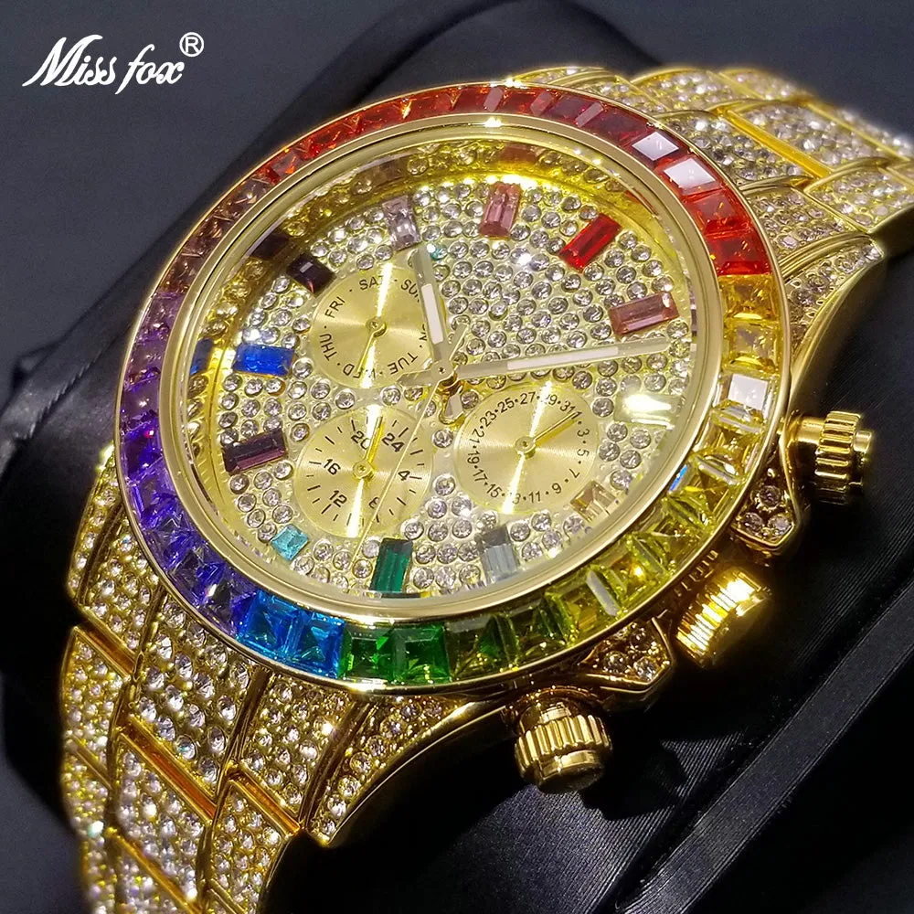 Fashion Full Diamond Luxury Ice Out Quartz Watch