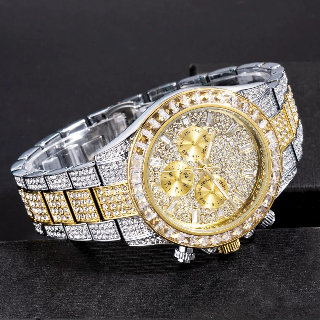 Fashion Full Diamond Luxury Ice Out Quartz Watch