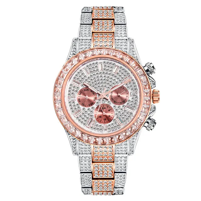 Fashion Full Diamond Luxury Ice Out Quartz Watch