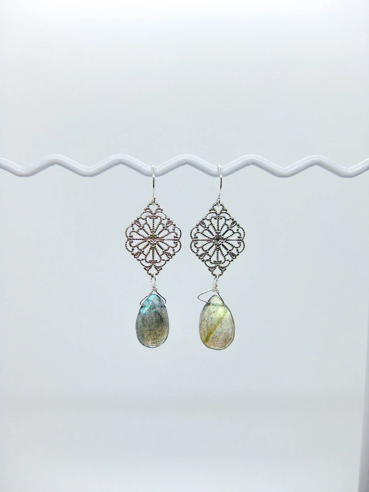 Fern: Labradorite Earrings - e483