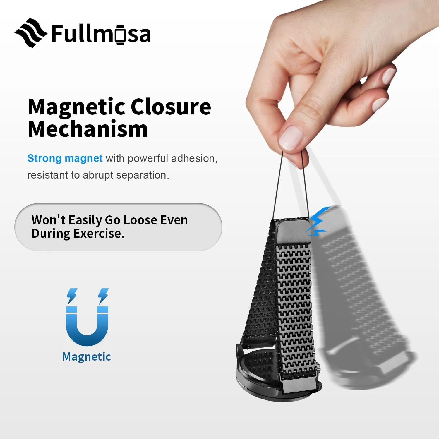 Fullmosa 18mm 20mm 22mm Stainless Steel Watch Band, Mesh Loop Magnetic Clasp Watch Strap Compatible with Garmin Vivoactive 4S/Vivomove 3S, Samsung Galaxy Watch 5 40mm 44mm