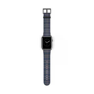 Grey Blue Tartan plaid Apple Watch Band