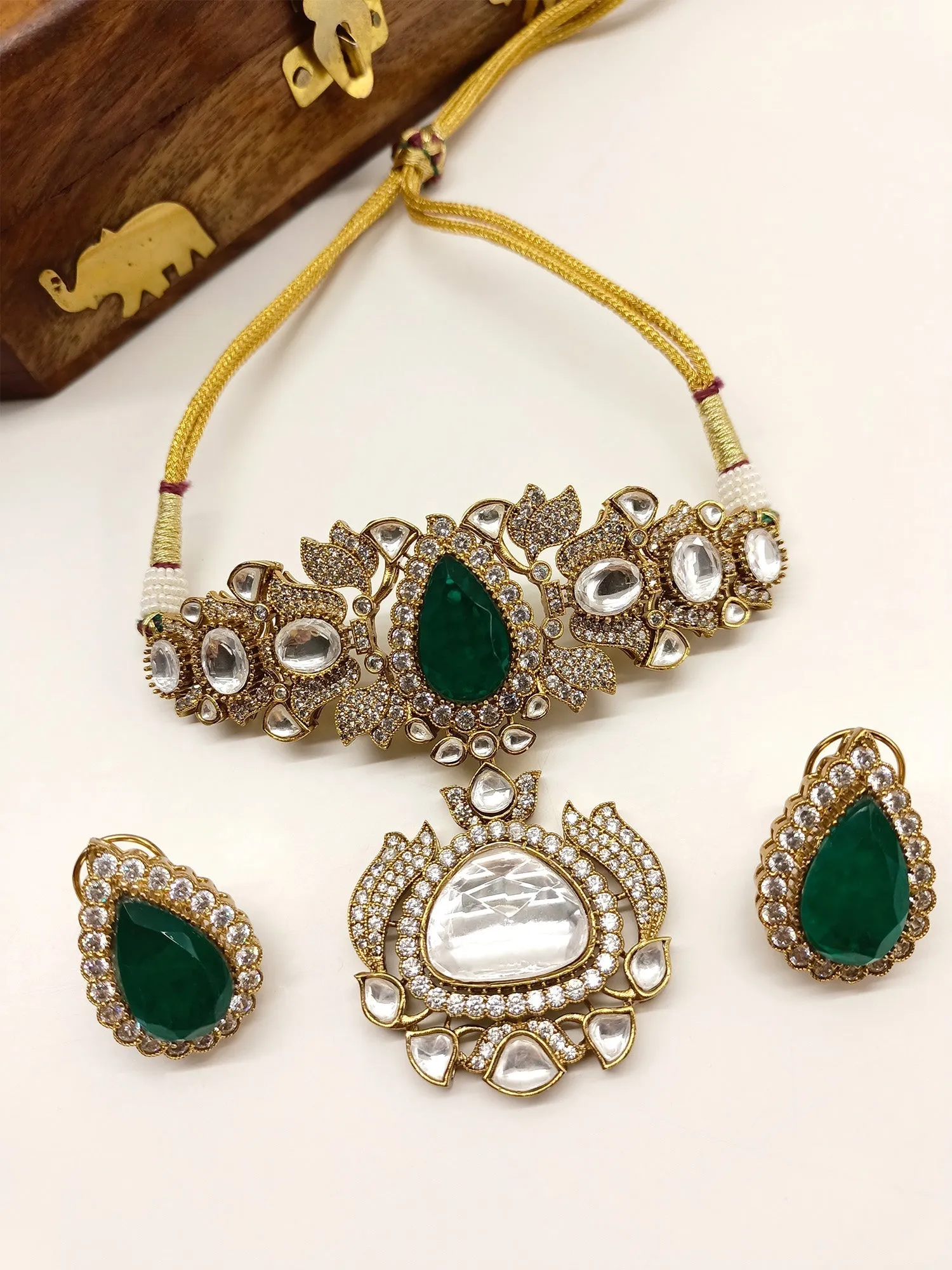 Mary Green Polki Choker Set