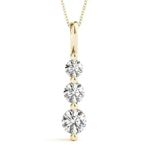 Past Present Future Pendant | 1.0 ct Total Weight | 14K Gold