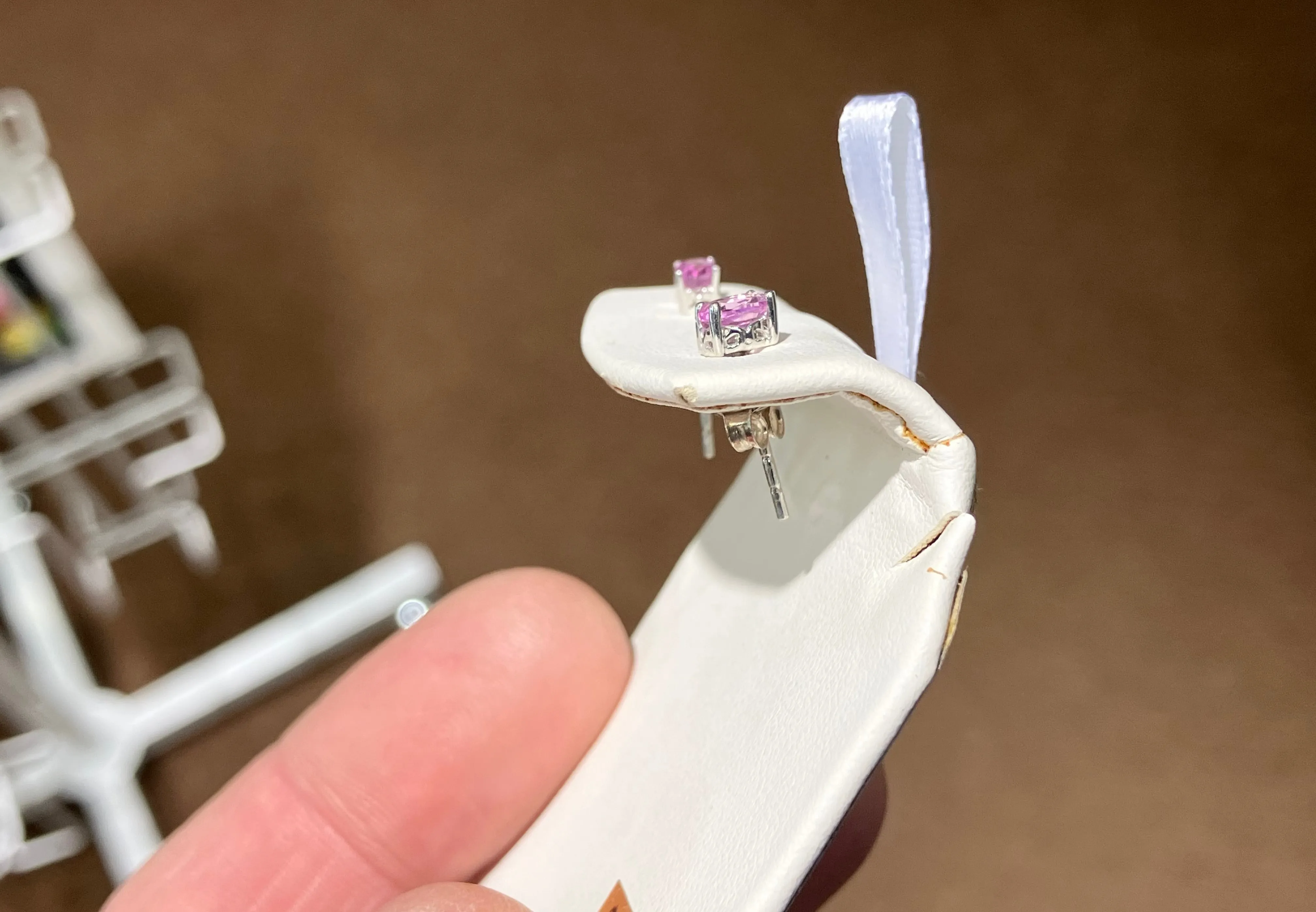 Pink Cubic Zirconia Silver Earrings