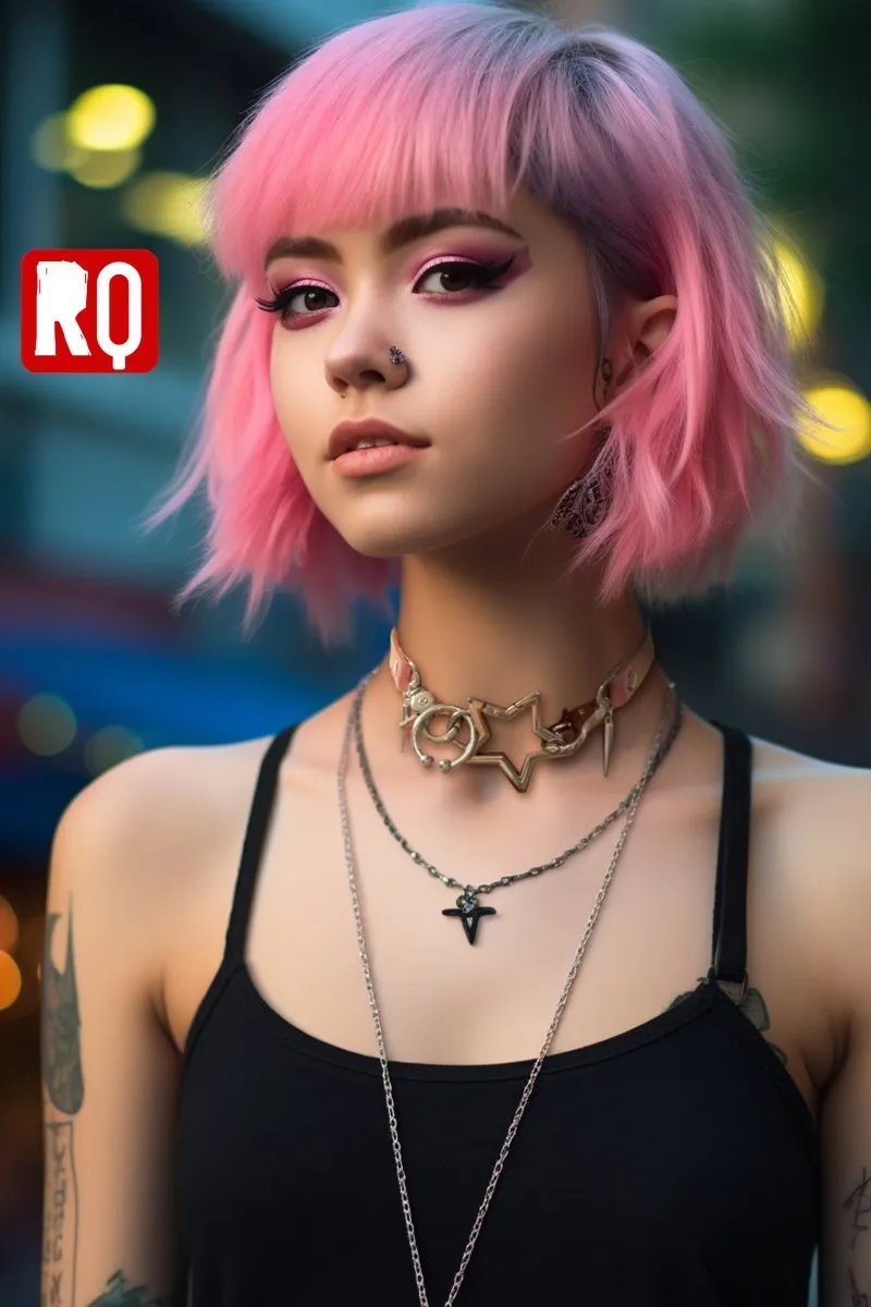 Punk Hollow Star leathers choker