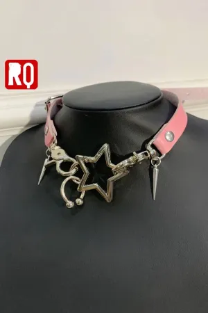 Punk Hollow Star leathers choker