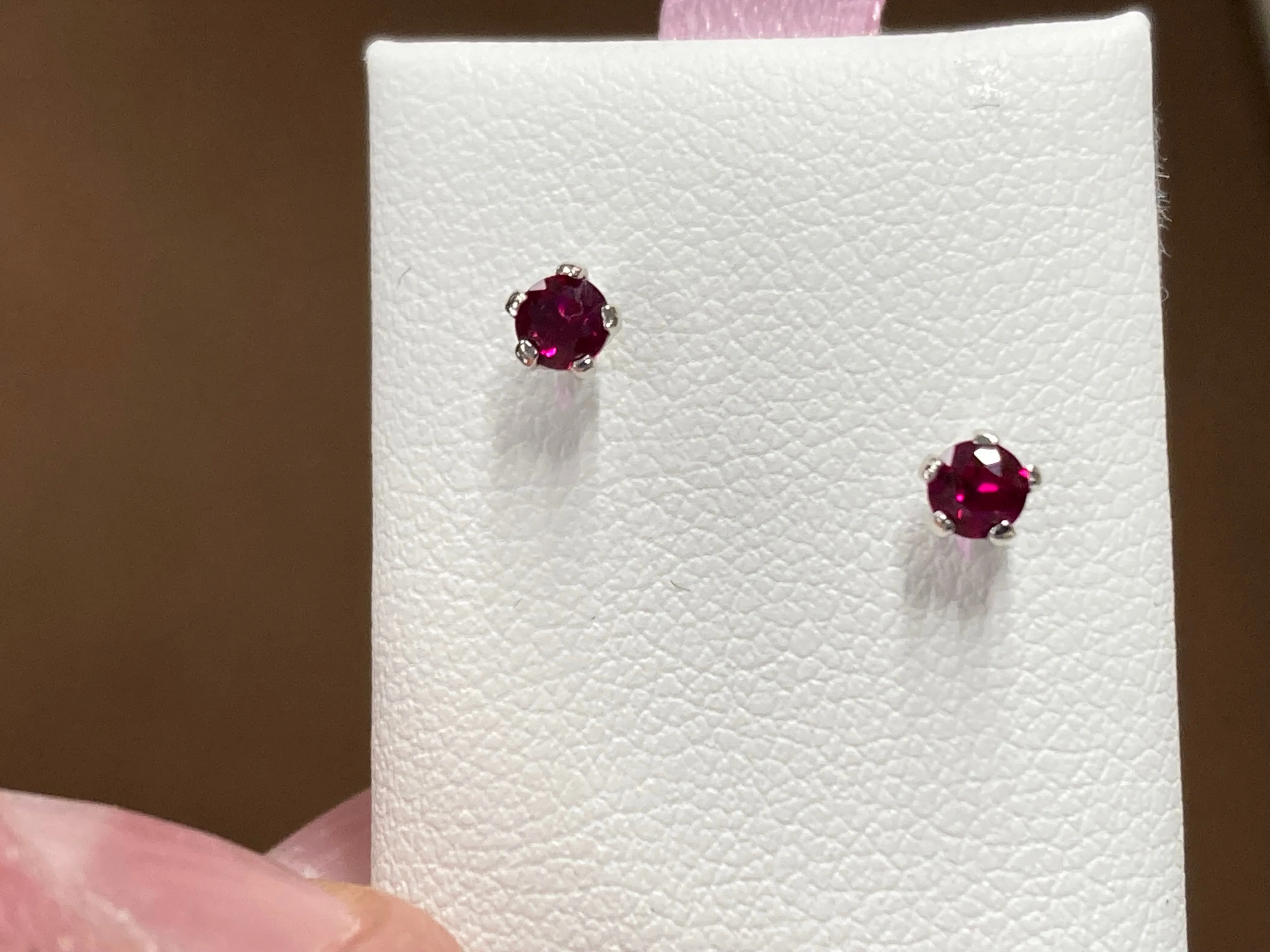 Silver Baby Earrings January Birthstone