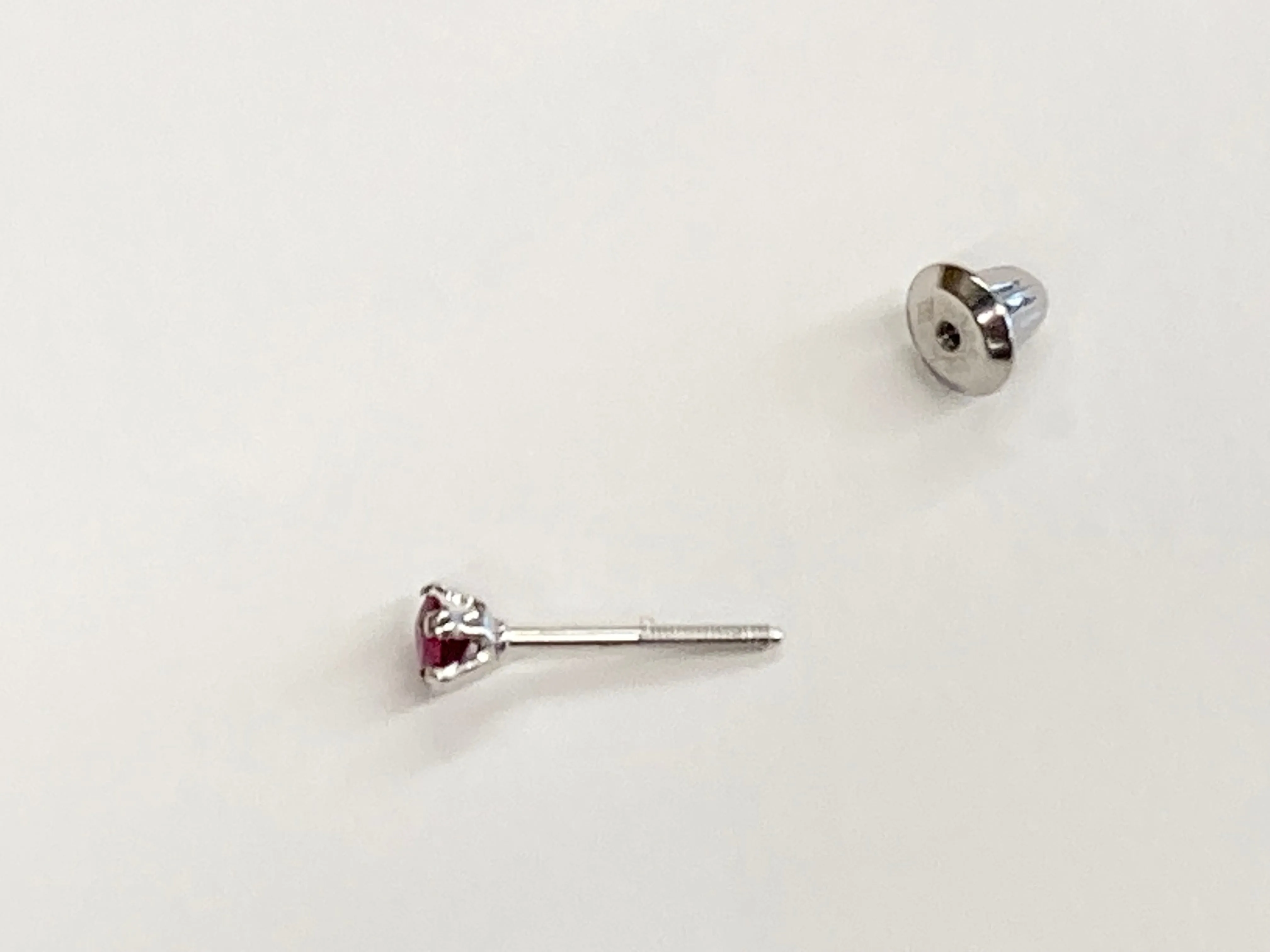 Silver Baby Earrings January Birthstone