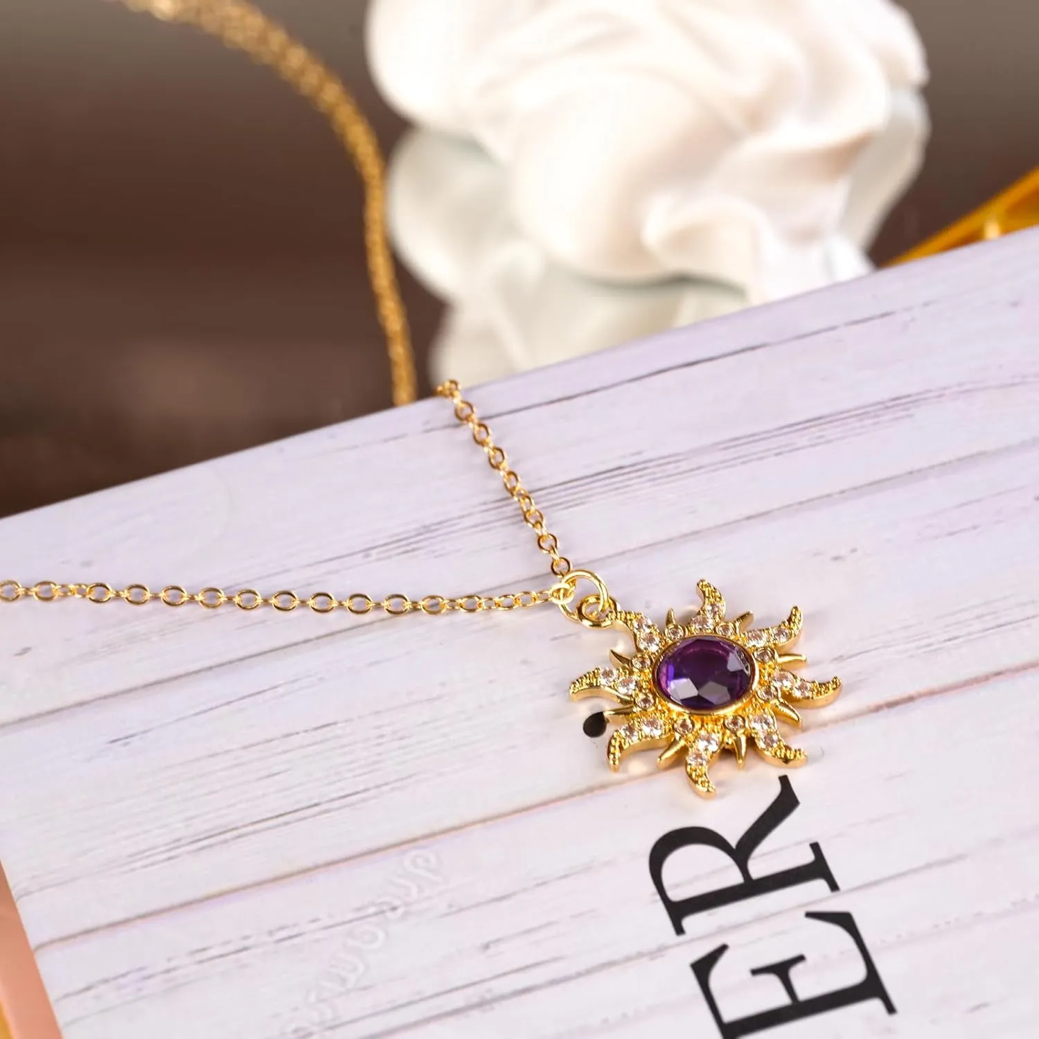 Tangled Rapunzel Necklace for Women Tangled Sun Necklace Sun Pendant Necklace Princess Jewelry Princess Necklace Halloween