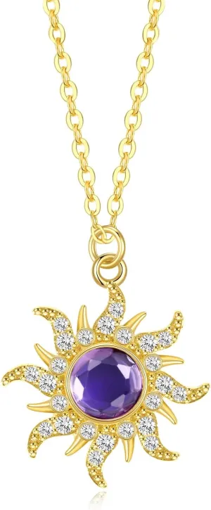 Tangled Rapunzel Necklace for Women Tangled Sun Necklace Sun Pendant Necklace Princess Jewelry Princess Necklace Halloween