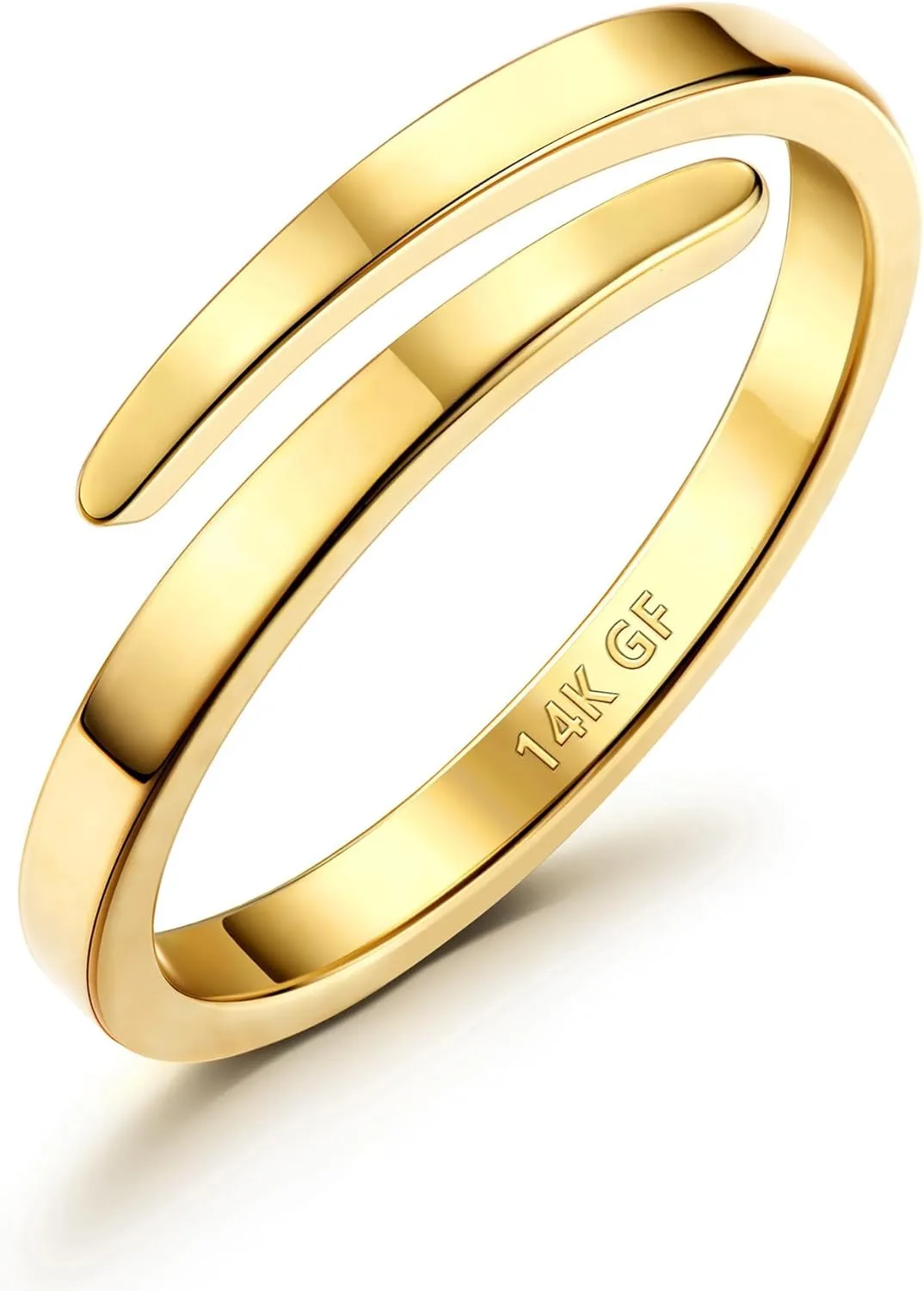 THUNARAZ 14K Gold Filled Rings for Women - Non Tarnish Gold Wedding Bands | Waterproof Stackable Thumb Rings | Open Twist Adjustable Rings Size 5 to 10