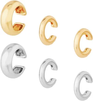 UNICRAFTALE 6Pc Round Huggie Ear Cuff Earring Cartilage Clip Cuff Earring Non Pierced Wrap Earring