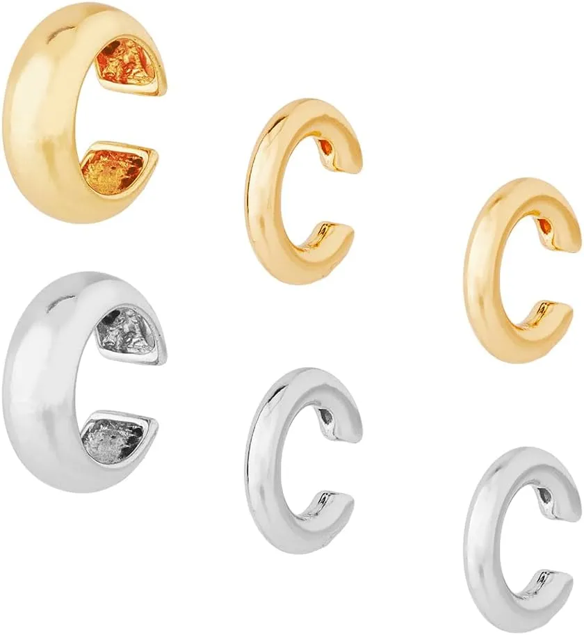 UNICRAFTALE 6Pc Round Huggie Ear Cuff Earring Cartilage Clip Cuff Earring Non Pierced Wrap Earring